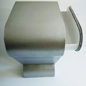 Table de chevet gris argent au pied en V