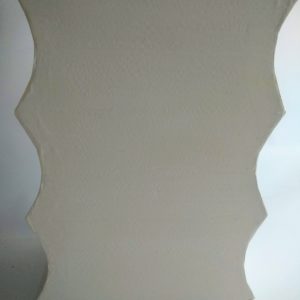 Petite commode ou table de chevet blanche et dorée - dos