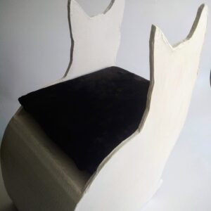 Maison pour chat blanche et noire