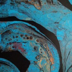 Table basse turquoise bronze noir