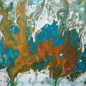 Table basse turquoise or blanc