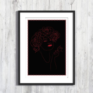 Cadre Poster Roses woman